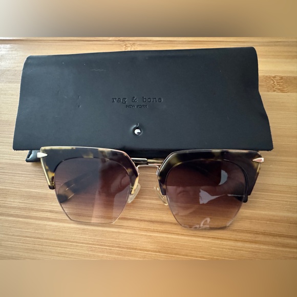 Rag & Bone Tortoise Shell Sunglasses with Black Case - Picture 6 of 8